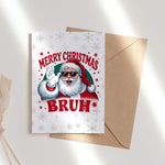 Хумористична картичка с надпис Merry Christmas Bruh