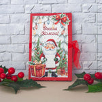 Ръчно изработена коледна картичка за шоколад с персонализация