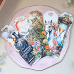 Шест приказни книгоразделителя с изрязано сърце в горната част