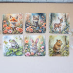 Комплект подложки за чаши с горски животни - 6 броя