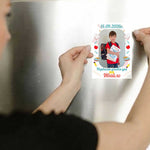 Спомен от първия учебен ден магнит със снимка на ученик