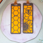 Два книгоразделителя с пчелна тематика и оранжево-кафяв дизайн