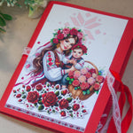 Ръчно изработен мини албум в червено за 10–12 снимки