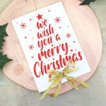 3D коледна картичка с релефен надпис We Wish You a Merry Christmas