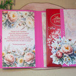 Картичка за шоколад с цветя тематичен подарък за рожден ден