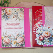 Картичка за шоколад с цветя тематичен подарък за рожден ден