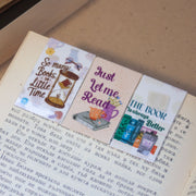 Магнитни книгоразделители върху отворена книга