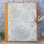 Мини албум с флорален златист дизайн и панделка