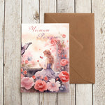 Картичка с момиче и крафт плик