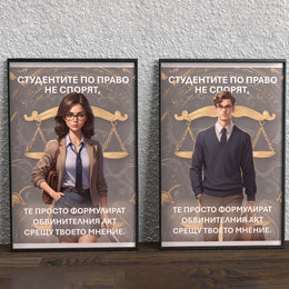 Плакат с рамка за студент по право - подарък за 8 декември