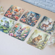 Комплект от шест подложки за чаши с животни