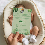 Персонализирана покана за кръщене с име и Safari тема
