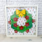 3D коледен венец в рамка 30×30 със светлина